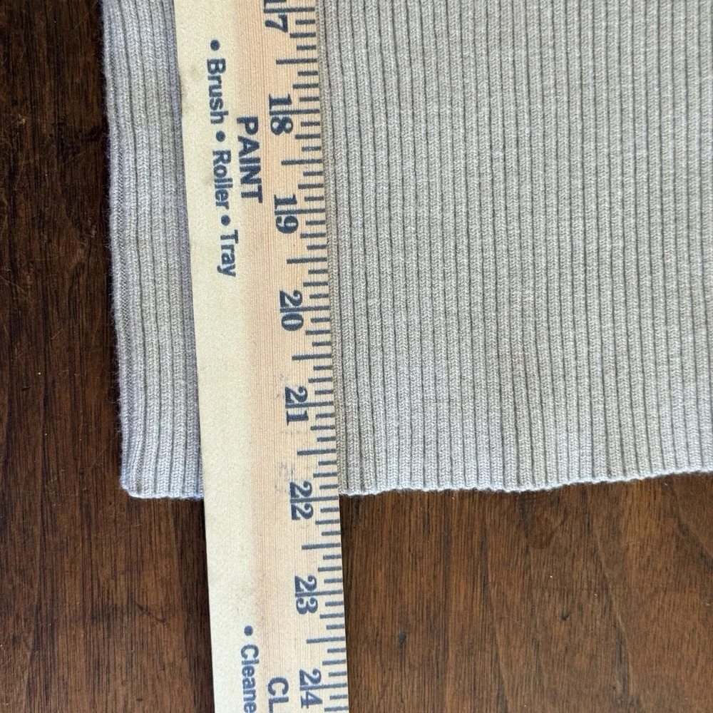 Lulus‎ Curated Forecast Sweater Top XS Beige Ribbed Mock Neck Stretch